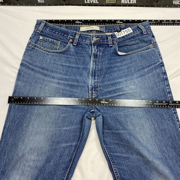 VTG Gap Jeans Men's 38x30 Blue Relaxed Fit Distressed Medium Wash Denim USA Y2K - Picture 11 of 15